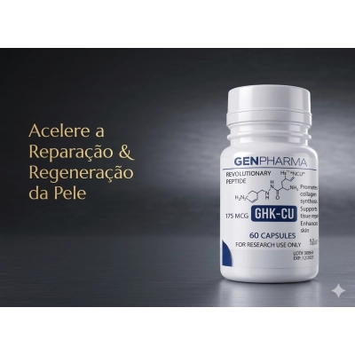 GHK-CU 175mcg, Tecnologia Avançada em Regeneração Celular, 60 Cápsulas, Gen Pharma
