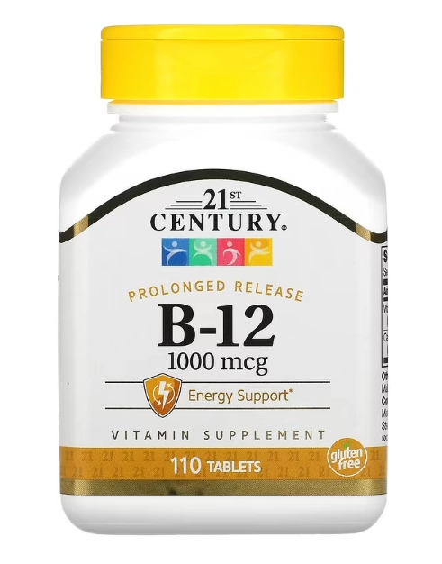 B-12, 1000mcg, 110 Tabletes, 21st Century