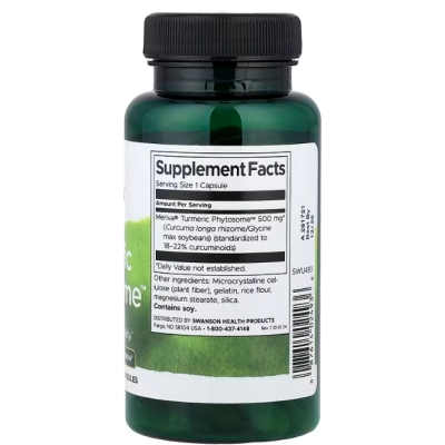 Turmeric Phytosome, Cúrcuma Phytosome com Meriva 500mg, 60 Cápsulas, Swanson