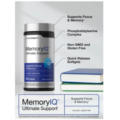 Memory-IQ Suporte Cerebral, Memória e QI,  60 Cápsulas, Horbaach