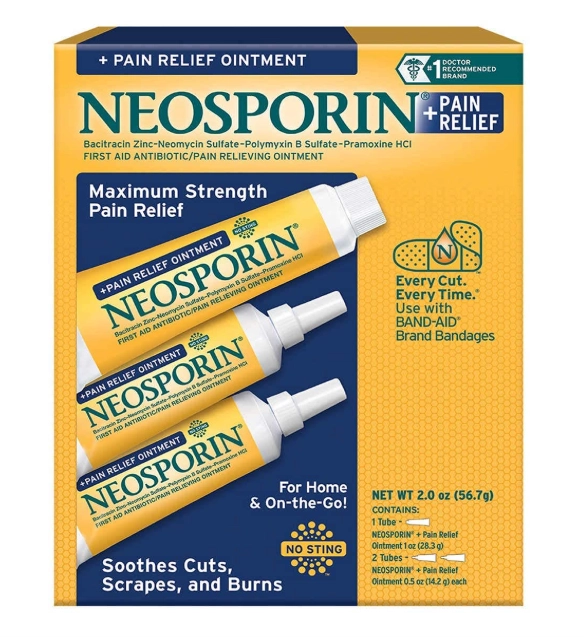 Pomada Primeiros Socorros Tratamento Antibiótico, Caixa com 3 Unidades, Neosporin