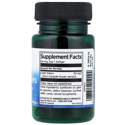 Ésteres de Luteína 20mg, 60 Cápsulas, Swanson