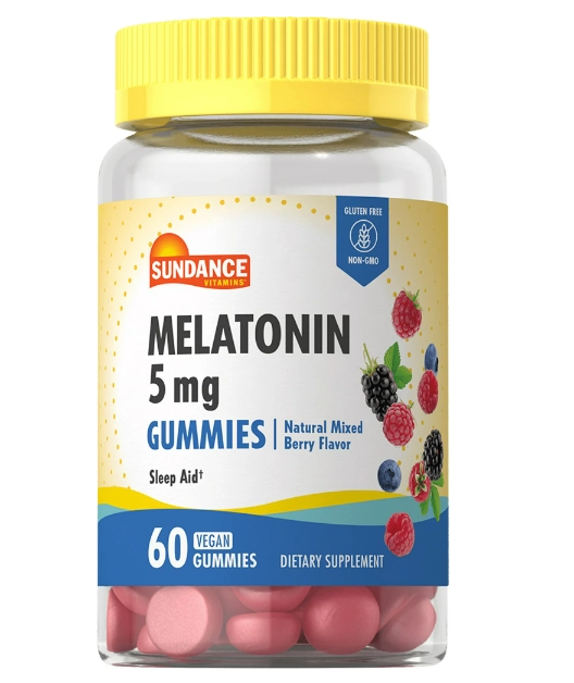 Melatonina 5mg, 60 Gomas Sabor de Frutas Vermelhas, Sundance