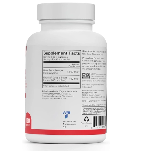 SuperBeets, Raiz de Beterraba 1000mg, 180 Cápsulas, HumanN