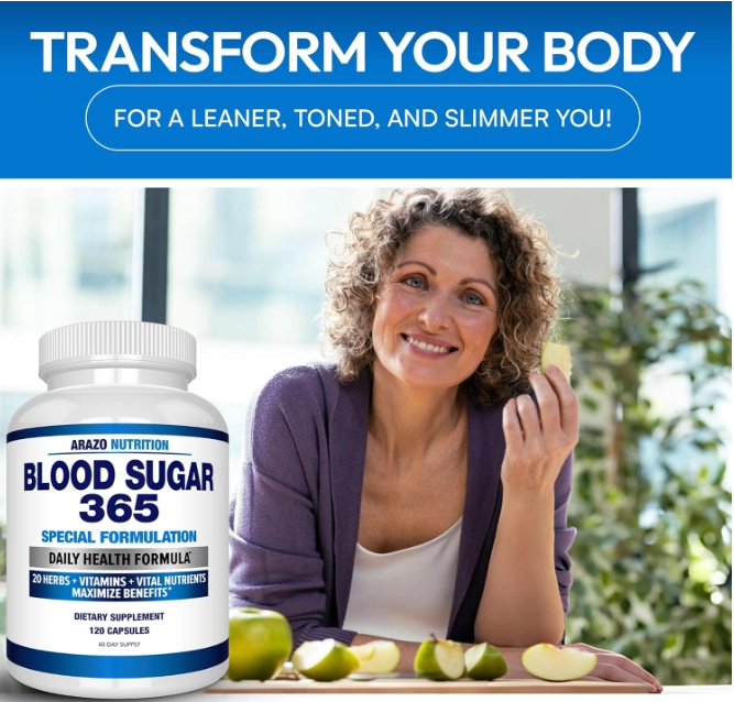 Blood Sugar 365,  Suporte para Energia e Metabolismo Saudável , 120 Capsulas, Arazo Nutrition