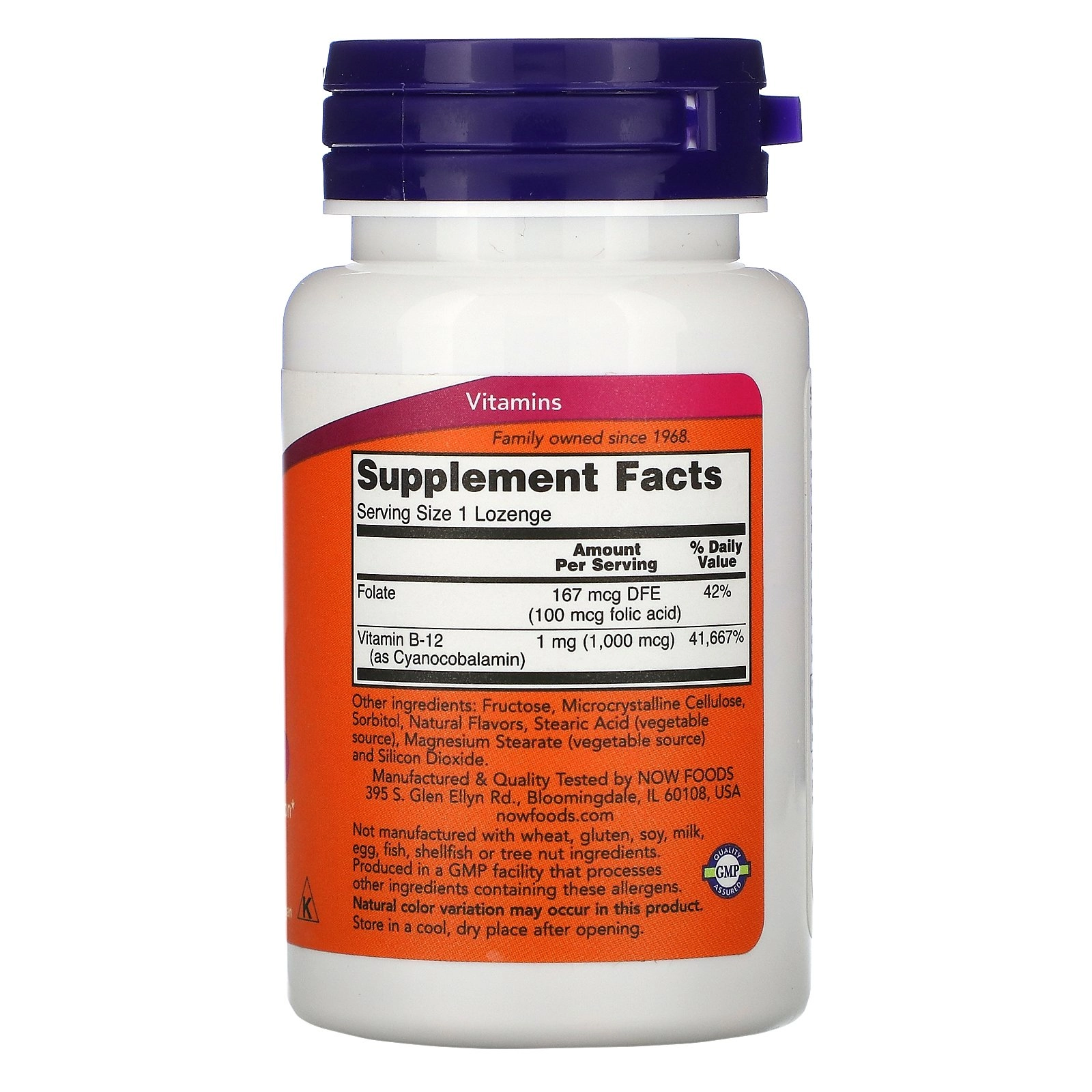 Vitamina B-12, 1.000 mcg, 100 Pastilhas, Now