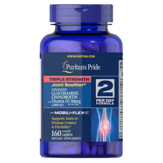 Glucosamina Condroitina com Vitamina D3, 160 Comprimidos, Puritan's Pride