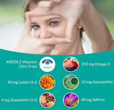 Areds 2 Plus, Vitaminas para os Olhos Senior, Alívio da Cansaço Ocular e Saúde Ocular, 60 Cápsulas, UpNourish