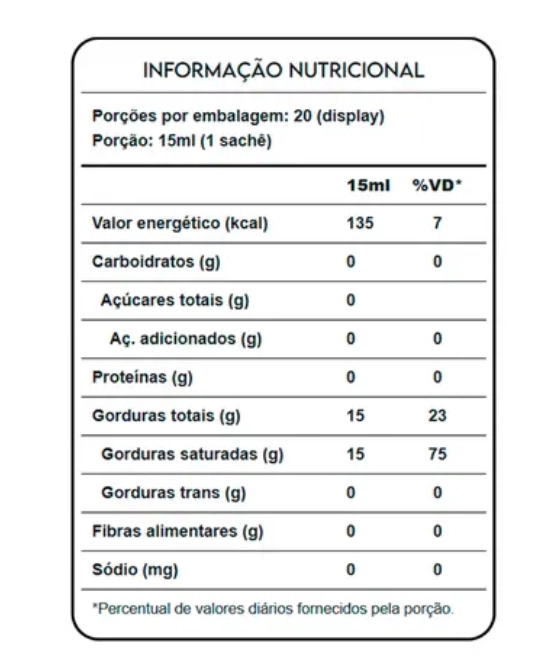 Brain TCM, óleo de coco, Caixa com 20 Saches, PuraVida