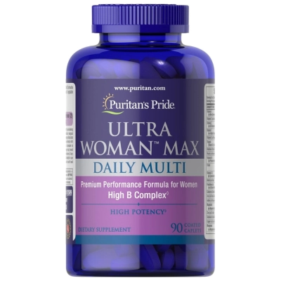 Ultra Woman Max Daily Multi, Energia, Imunidade e Saúde da Mulher, 90 Caplets, Puritan’s Pride