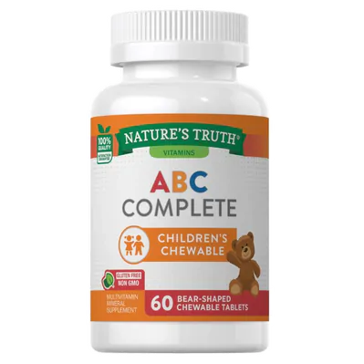 Multivitamínico ABC Kids, 60 Comprimidos Mastigáveis, Nature's Truth