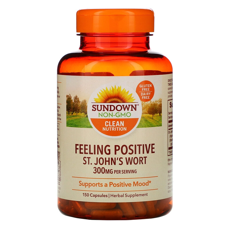 St. John's Wort, Feeling Positive, 300mg, 150 Cápsulas, Sundown