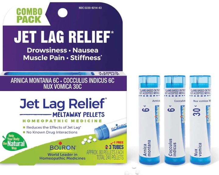 Jet Lag Relief, Pellets Meltaway, 3 Tubos, 80 Pellets Cada, Boiron