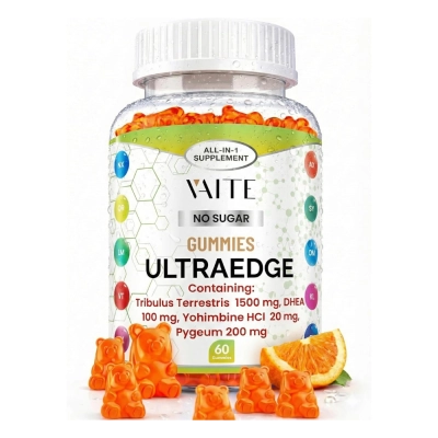 UltraEdge Gummies, Energia E Vitalidade,  Fórmula Herbal Completa, 60 Gomas Veganas, VAITE