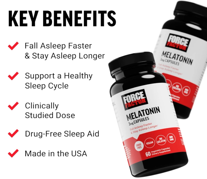 Melatonina 3mg, 60 Cápsulas, Force Factor