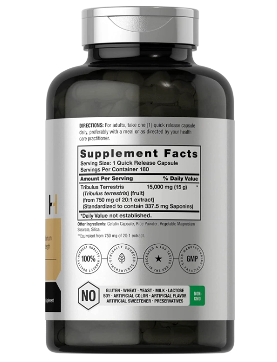 Tribulus Terrestris, 15.000mg, 180 Cápsulas, Horbaach
