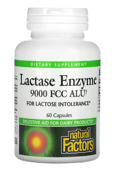 Enzima Lactase, 9000 FCC ALU, 60 Cápsulas, Natural Factors
