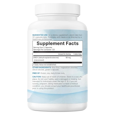 DHEA, 50mg, Equilíbrio Hormonal e Vitalidade, 240 Cápsulas, Micro Ingredients
