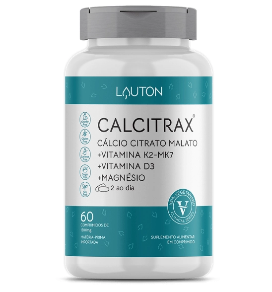 Calcitrax, Cálcio Citrato Malato, 60 Comprimidos, Lauton Nutrition