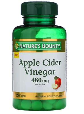 Apple Cider Vinegar (Vinagre de Maçã), 240mg, 200 Comprimidos, Nature's Bounty
