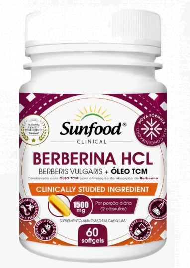 Berberina HCL 2500mg, 90 Cápsulas, Sunfood