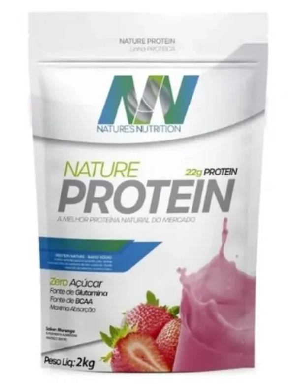 Whey Protein, Sabor Morango, 2Kg, Natures Nutrition