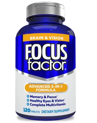 Focus Factor Adults Brain and Vision, com Luteína e Zeaxantina, 120 Comprimidos