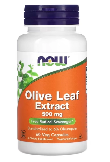 Extrato de Folha de Oliveira, Olive Leaf, 500mg, 60 Cápsulas, Now