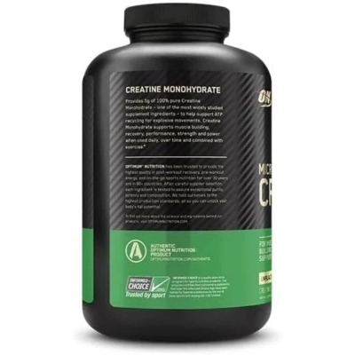 Creatina Micronizada em Pó, Sem Sabor, 600g, Optimum Nutrition