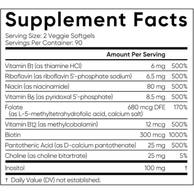 Complexo B Avançado com Folato e B12, 180 Softgels, Sports Research