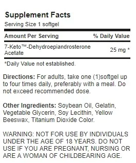 7-Keto 25mg, 60 cápsulas, Puritan's Pride