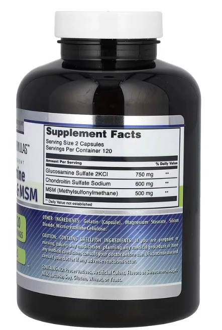 Glucosamina, Condroitina e MSM, 240 Cápsulas, Amazing Formulas