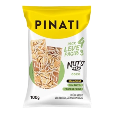 Pack Barra De Nuts Vegana Coco Zero Pacote 100G - Pinati 