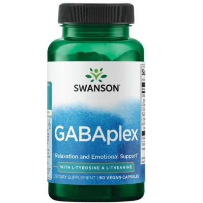 Gabaplex Aminoácido com L-tirosina e L-teanina, 60 Cápsulas, Swanson
