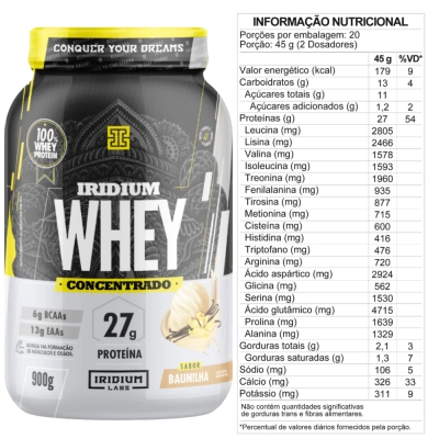 Whey Protein Concentrado, 900g, Iridium Labs