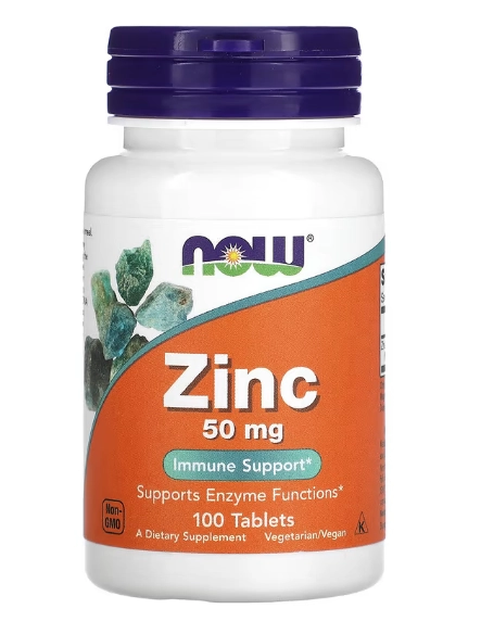Zinco, 50mg, 100 Comprimidos, Now