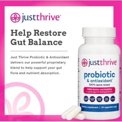 Probiótico & Antioxidante, 3 Bilhões Cells, 90 Cápsulas, Just Thrive