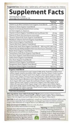 Multivitamínico Pré-Natal, Com ácido fólico, Vitamina D3, Ferro, 30 comprimidos Vegano, Garden of Life