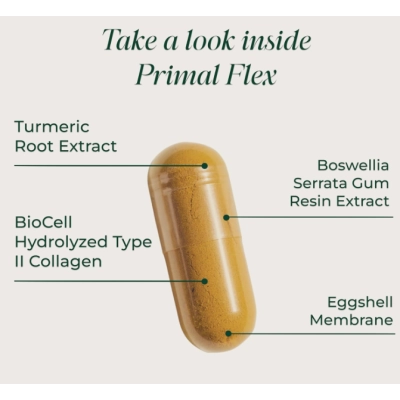 Primal Flex, Para Conforto Articular com Cúrcuma, Colágeno e Boswellia, 60 Cápsulas, Primal Harvest