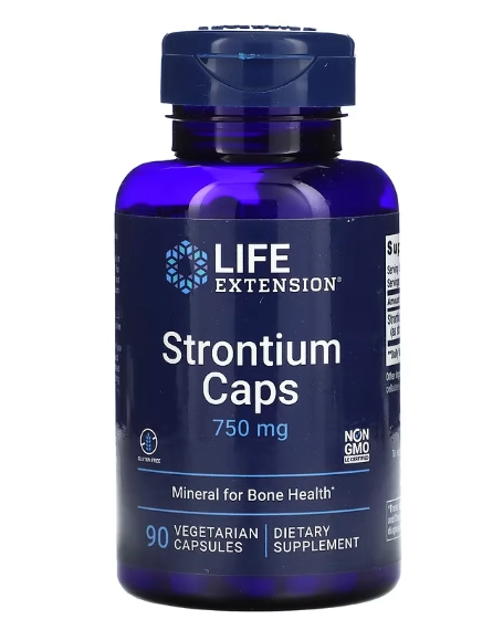 Strontium Caps 750mg, 90 cápsulas, Life Extension