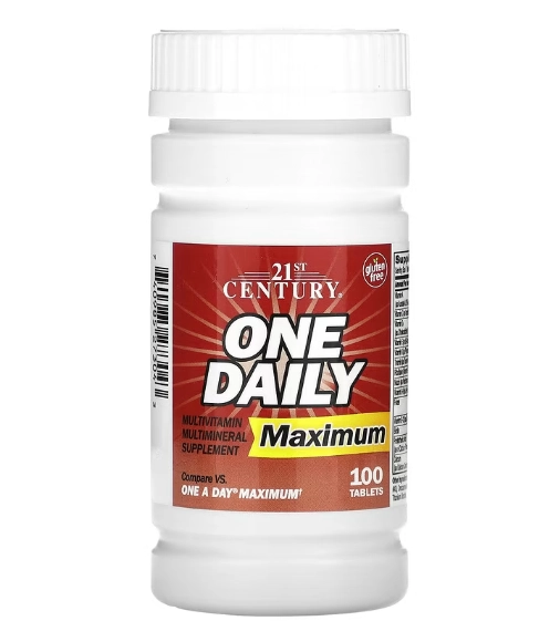 One Daily, Maximum, 100 Comprimidos, 21st Century