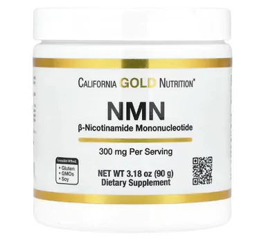 NMN em pó 300mg, 90g, California Gold Nutrition