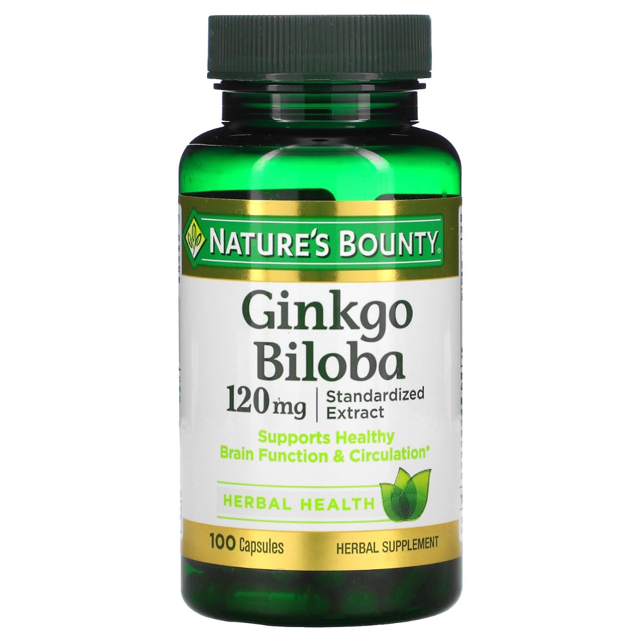 Ginkgo Biloba,120mg, 100 Cápsulas, Natures Bounty
