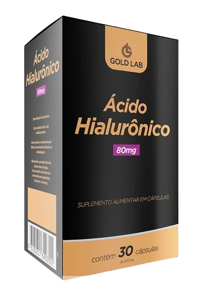 Ácido Hialurônico, 80mg, 30 Cápsulas, Gold Lab