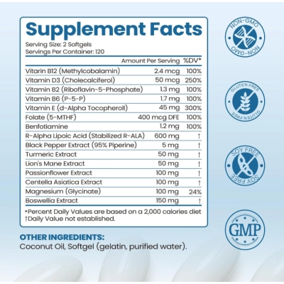 Ácido R-Alfa Lipoico 600mg, 240 Cápsulas, Colivigor