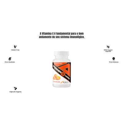 Vitamina C + Zinco 29mg Time Release, 60 Cápsulas, Adaptogen