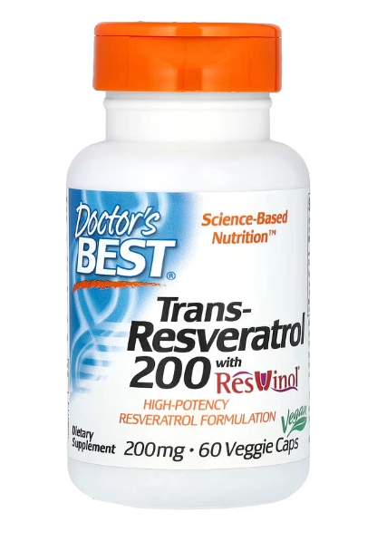 Trans-Resveratrol, 200mg, com Resvinol, 60 Cápsulas, Doctor's Best