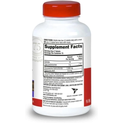 Glucosamine 2000mg com Ácido Hialurônico, 150 Tablets, Schiff