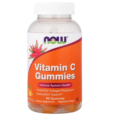 Vitamina C 125mg, 90 Gomas Sabor Laranja, Now