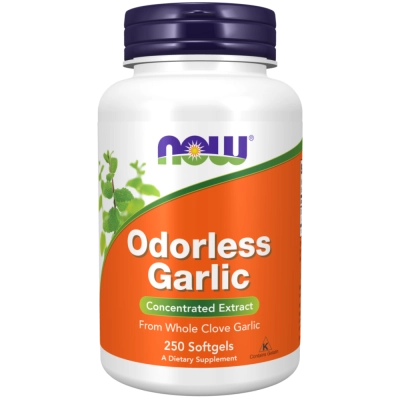 Extrato Concentrado de Alho Sem Odor (Odorless Garlic), 100 ou 250 Cápsulas, Now